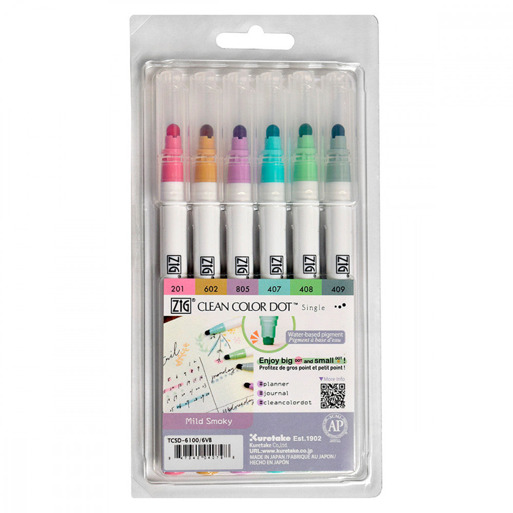 Estojo Zig Single Kuretake Mild Smoky 6 Unidades